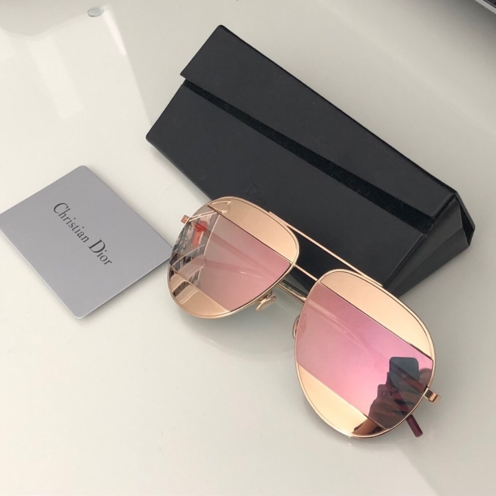 Dior Split 59MM aviator sunglasses rose gold